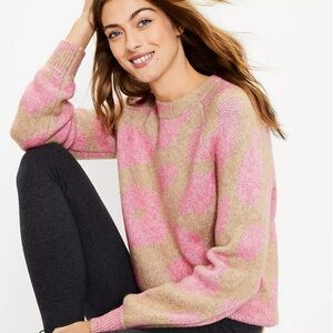 Lou & grey pink & tan abstract sweater